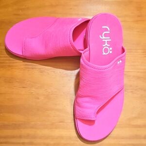 Ryka Vibrant Pink Margo Size 10 Wide Women's Slide Sandals